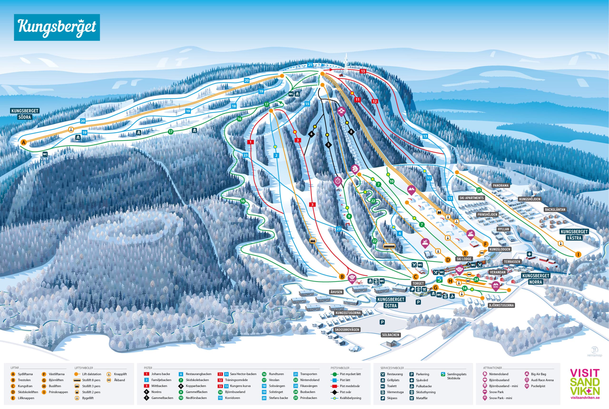 Kungsberget Pistkarta